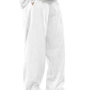 SMOWKLY Men's Premium Polycotton Causal Baggy Fit Jogger || Lightweight & Flexible Elastic Waist with Drawstring || Wrinkle-Free Comfortable Trouser Pant for Regular Wear